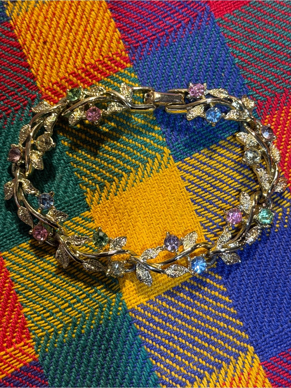 Vintage Multi Color Gem Vine Style Bracelet